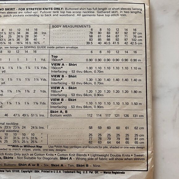 McCall Sewing Pattern 9071 Women’s Jones New York Top Skirt & Jacket Sz 10 1984 - Picture 9 of 9